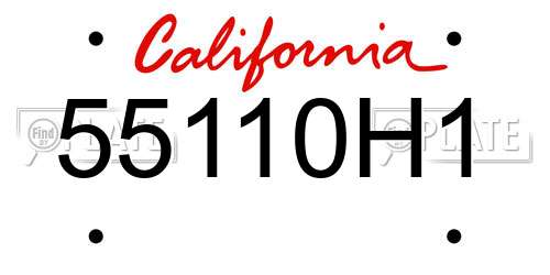 55110H1 California License Plate