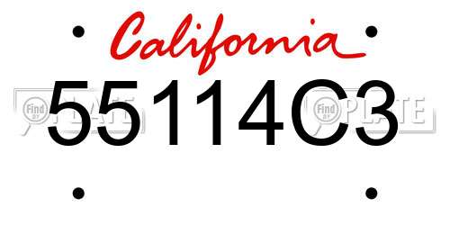 55114C3 California License Plate