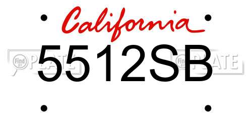 5512SB California License Plate