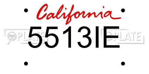 5513IE California License Plate