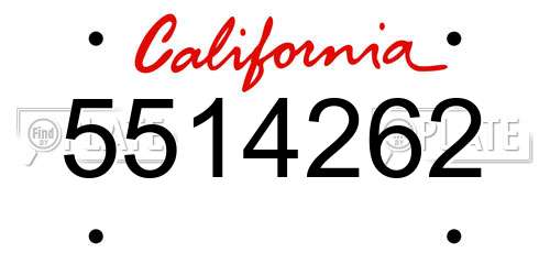 5514262 California License Plate