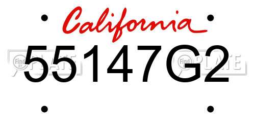 55147G2 California License Plate