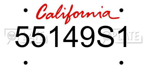 55149S1 California License Plate