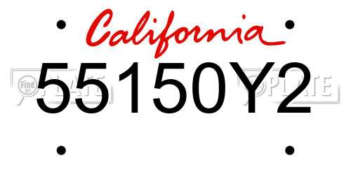 55150Y2 California License Plate
