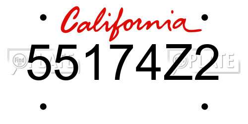 55174Z2 California License Plate