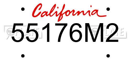 55176M2 California License Plate