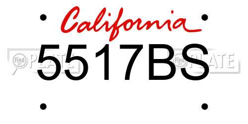 5517BS California License Plate