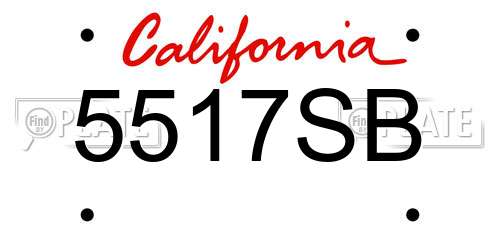 5517SB California License Plate