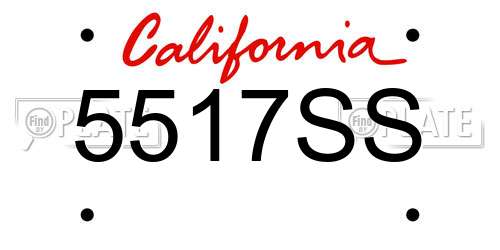 5517SS California License Plate