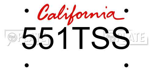 551TSS California License Plate