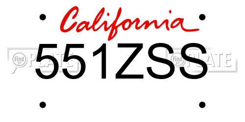 551ZSS California License Plate
