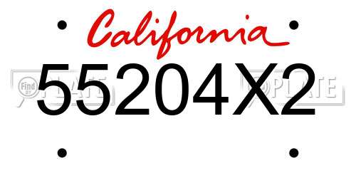55204X2 California License Plate