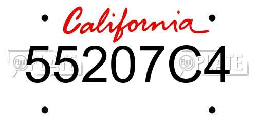 55207C4 California License Plate