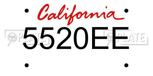 5520EE California License Plate