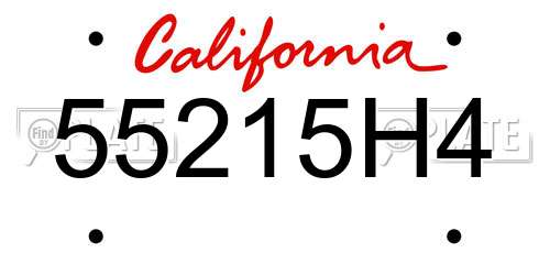 55215H4 California License Plate