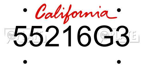 55216G3 California License Plate