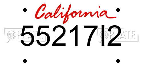 55217I2 California License Plate