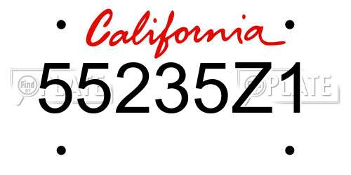 55235Z1 California License Plate