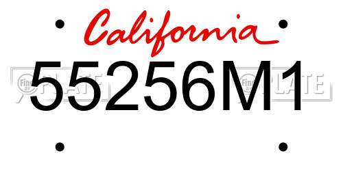 55256M1 California License Plate