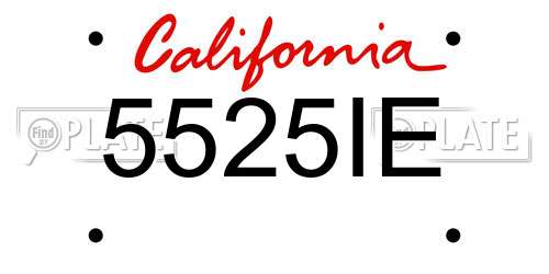 5525IE California License Plate