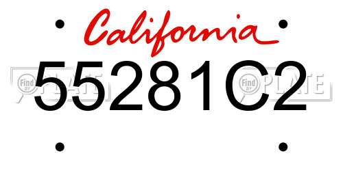 55281C2 California License Plate