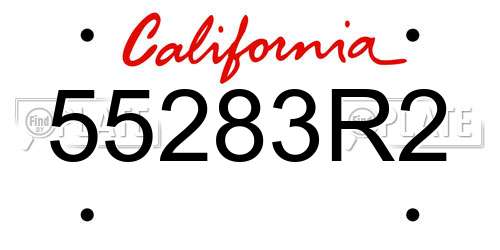 55283R2 California License Plate