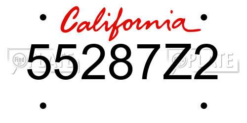 55287Z2 California License Plate