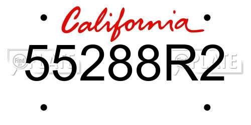 55288R2 California License Plate