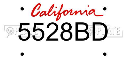 5528BD California License Plate