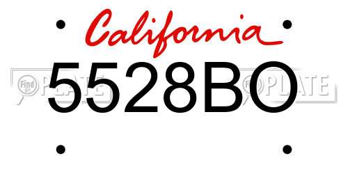 5528BO California License Plate