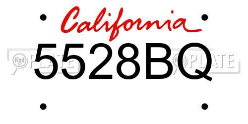 5528BQ California License Plate