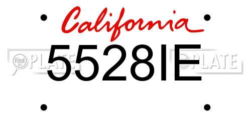 5528IE California License Plate