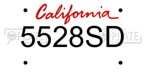 5528SD California License Plate