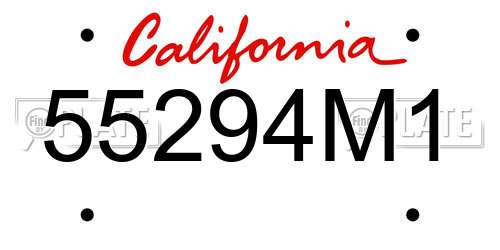 55294M1 California License Plate