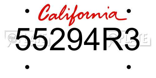 55294R3 California License Plate