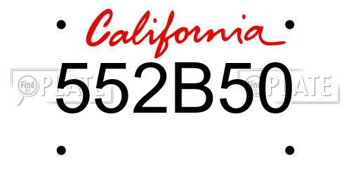 552B50 California License Plate