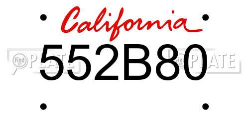552B80 California License Plate