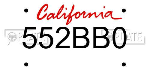 552BB0 California License Plate