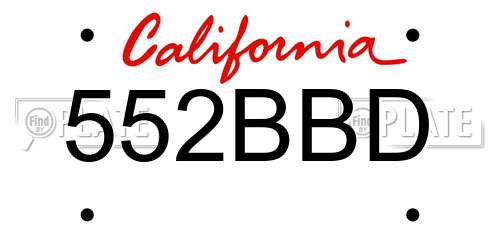 552BBD California License Plate