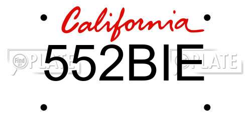 552BIE California License Plate