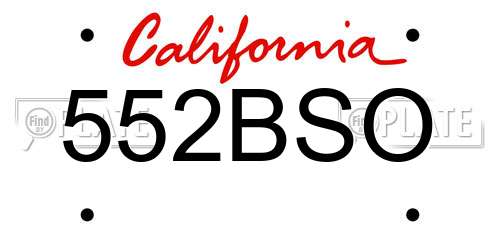552BSO California License Plate