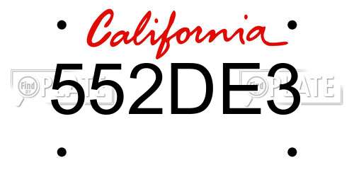 552DE3 California License Plate
