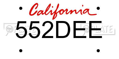 552DEE California License Plate