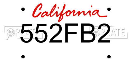 552FB2 California License Plate