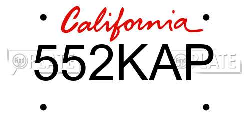 552KAP California License Plate
