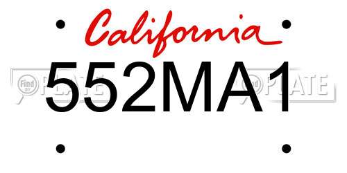552MA1 California License Plate