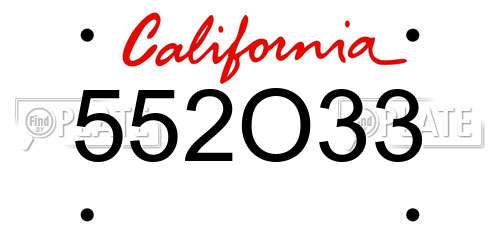 552O33 California License Plate