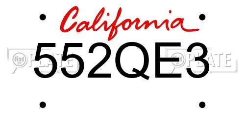 552QE3 California License Plate