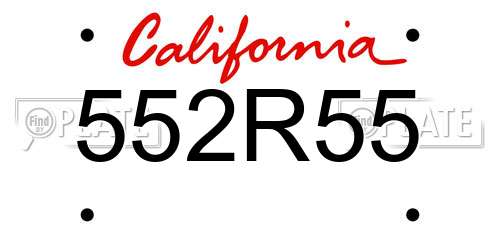 552R55 California License Plate
