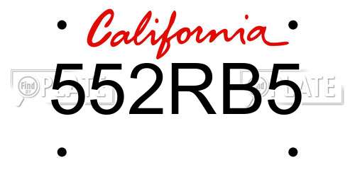 552RB5 California License Plate
